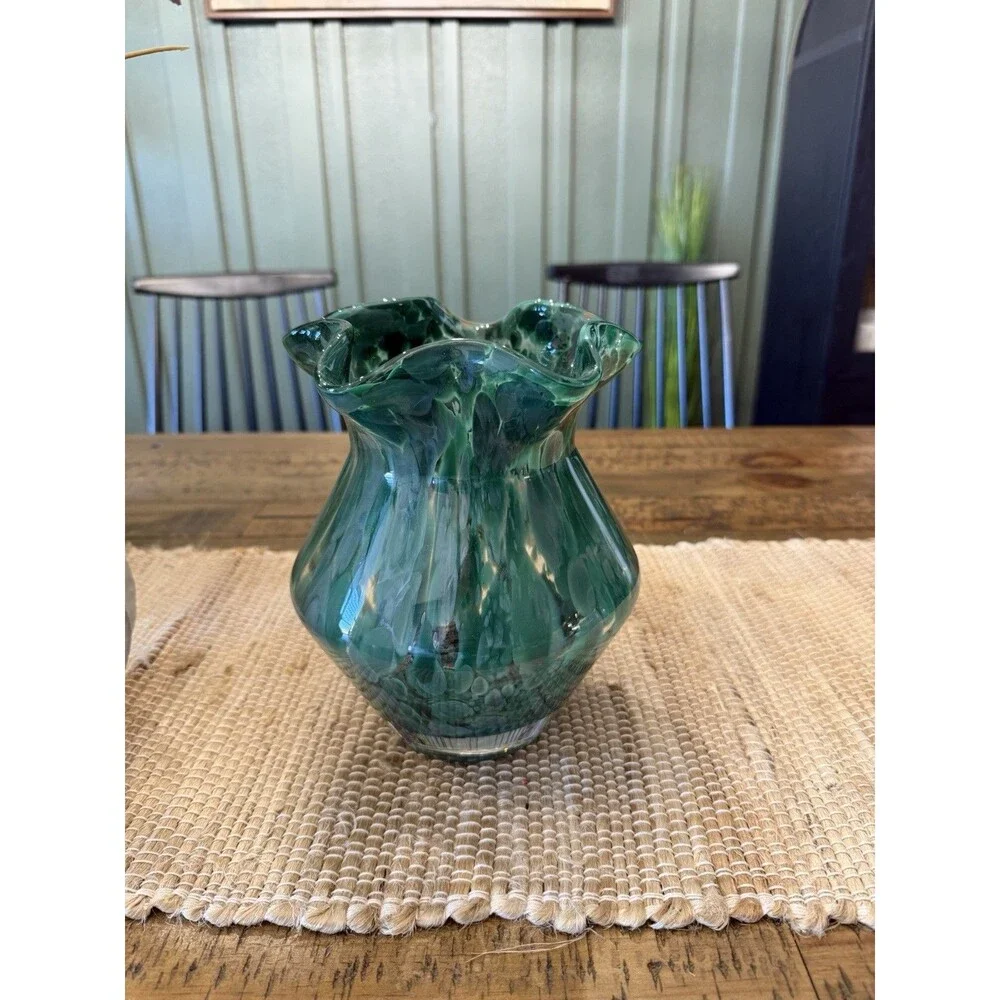Large Ruffle Glass Vase - Threshold NEW RARE